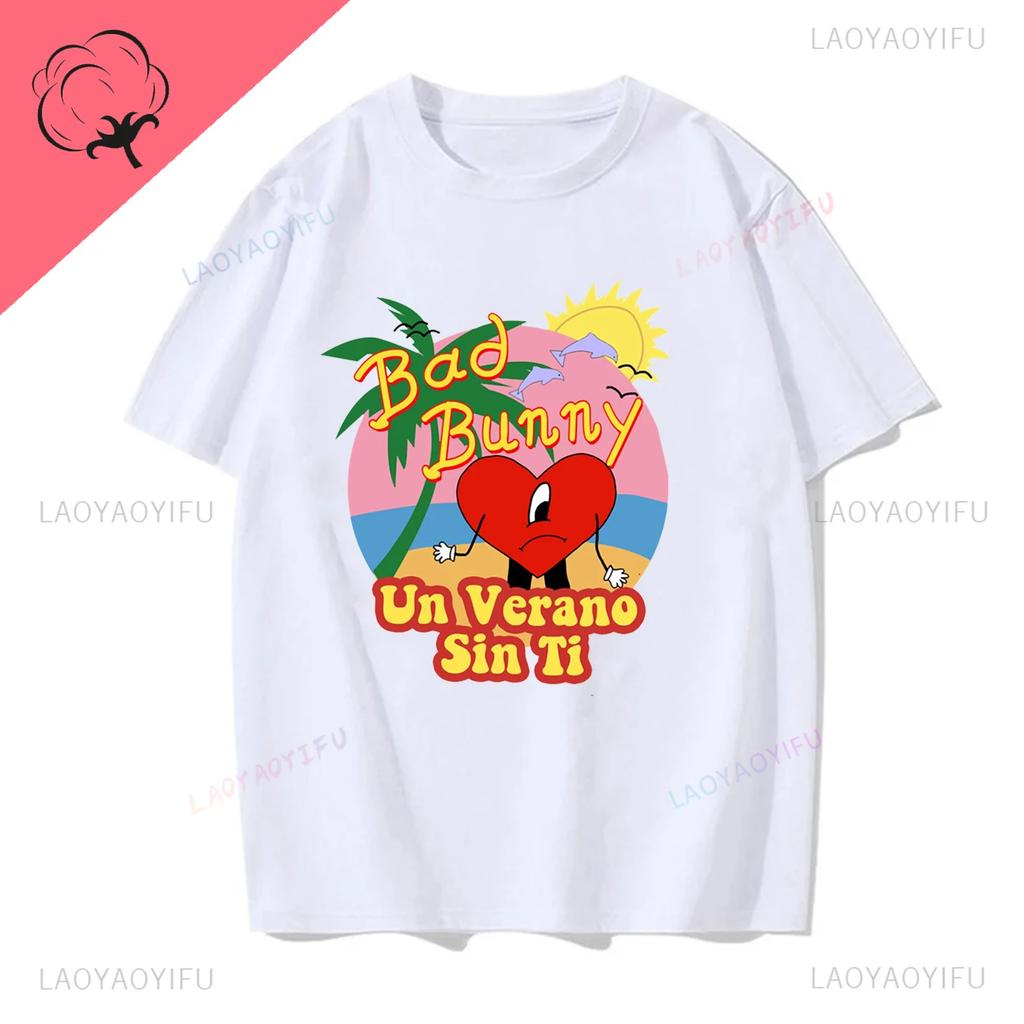 Un Verano Sin Ti Bad Bunny Tu No Eresyythkg Printed Pure Breathable and Summer Shortsleev Casual Oneck Comfortable Men Tshirt