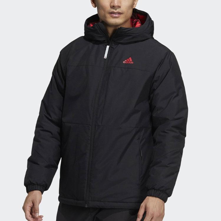 Adidas CNY Print Casual Warm Hooded Cotton Jacket Men Outerwear Black HI3269