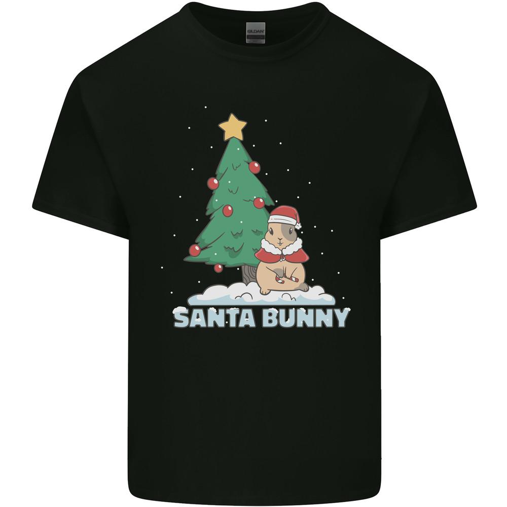 Funny Christmas Santa Bunny Mens Light Cotton T-Shirt Unisex T-Shirt