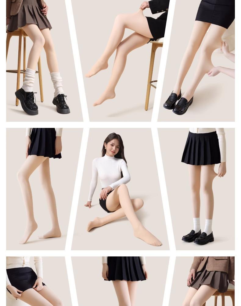 2025 Double-Layer Thick Velvet Anti-Snag Silk Tights for Women - Winter Skin Feel, Nude Look.