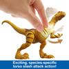 Mattel Jurassic World Atak Uderzeniowy Velociraptor Zabawka Dinozaur z Ruchomą Figurką Akcji Pojedynczego Uderzenia Prezent z Akcją Zabawy Fizycznej i Cyfrowej, Stawy,