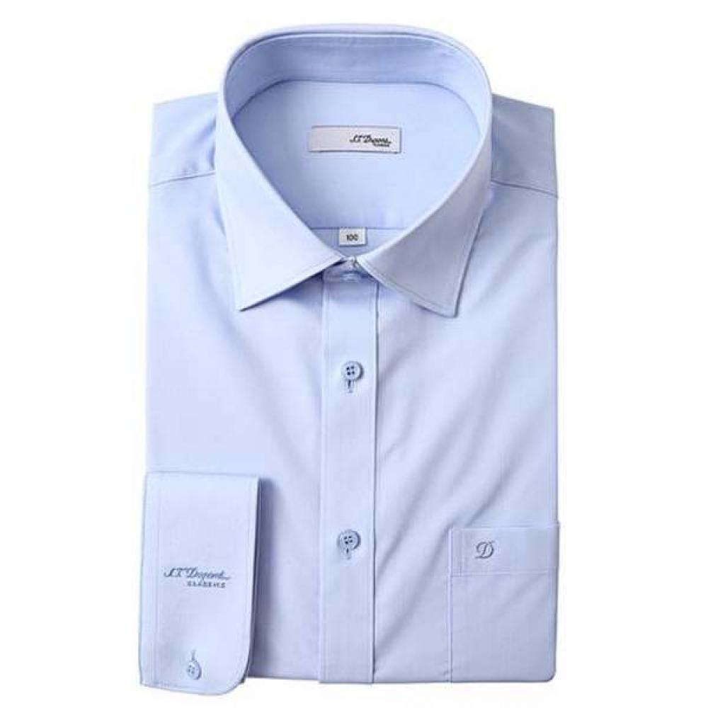 S.t. Dupont Long Sleeve Regular Fit Stretch Blue Shirt Se5fm12ls901sbu 95
