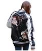 [WESTSEA] Japanese Embroidered Sukajan Jacket, Satin Souvenir Bomber Blouson for Men & Women, Fujin Raijin Thunder God, Black, JP Size M