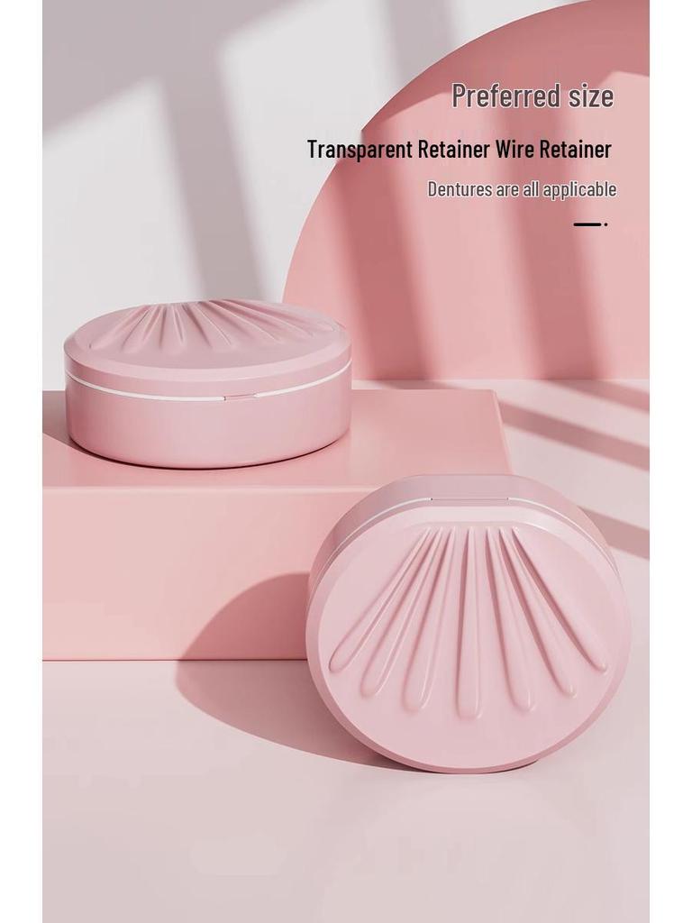 Invisible Aligner Storage Box with Mirror - Portable Retainer and Denture Cleaner