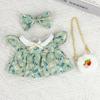 Girl Doll Clothes Accessories with Shoes Bow Bag for 20cm Dolls Floral Print Cute Girl Doll Clothing