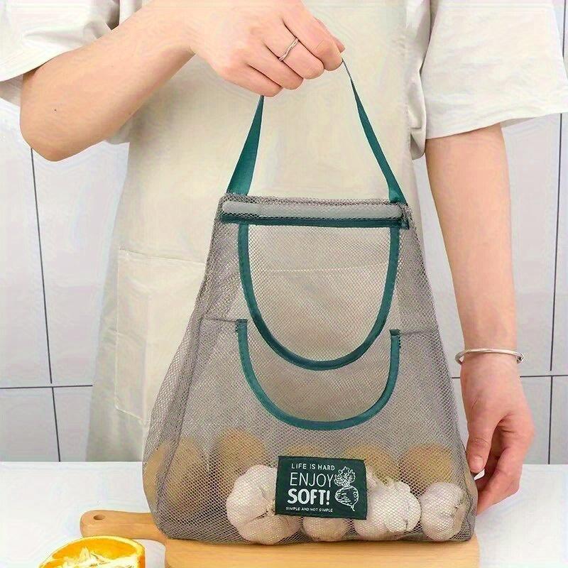 Lazy Corner Fruit and Vegetable Hanging Bag Kitchen Wall Hanging Garlic Net Bag Onion and Ginger Storage Bag For Fruit Vegetables