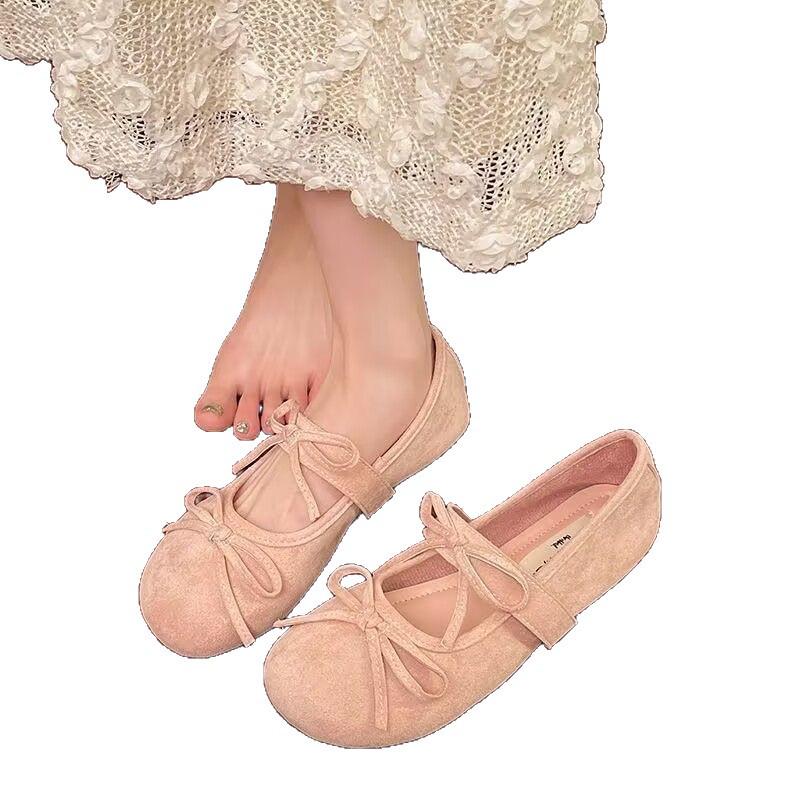 Damskor Vår & Höst 2025 Ballerinaskor - Mary Janes med fransk rosett