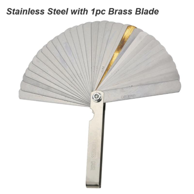 1pc 32 Blades Feeler Gauge Metric Gap Filler 0.04-0.88mm Thickness Gage Tool For Motorcycle Valve Measurement