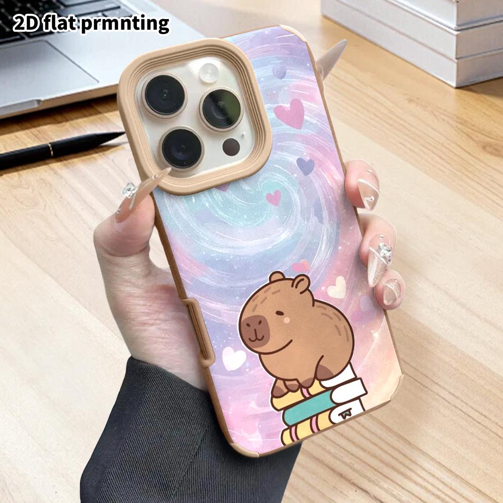 Phone Case: 2D flat lambskin suitable for iPhone 18 17 16 15 14 13 Pro film protective case, heart swirl, Christmas and Halloween gifts