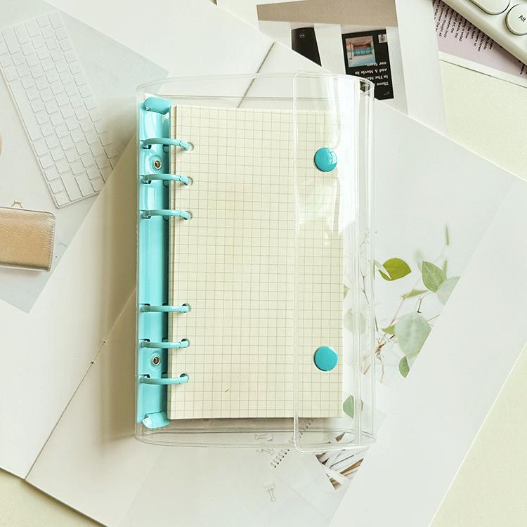 A6 Colorful 6Hole Double Button Binder Notebook Cover with Inner Diary Agenda Planner Paper Cover School Stationery