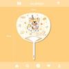 Hand-Held Fan, Summer Portable Cute Round Fan, Long-Handled Fan, Plastic Creative Niche Fresh Apple Fan