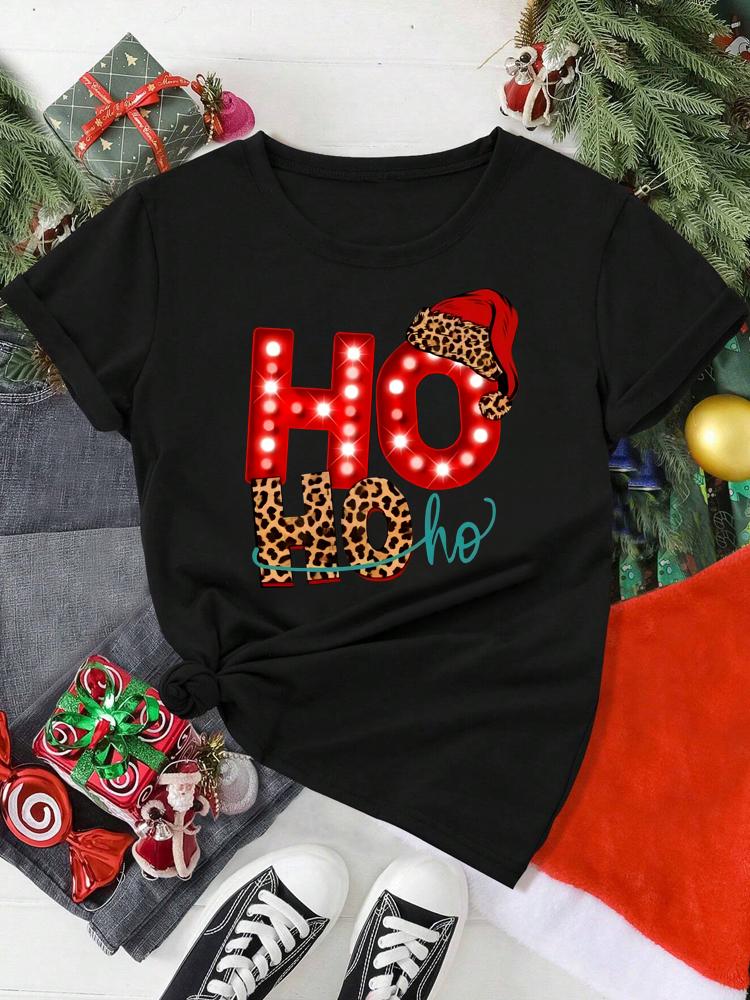 Women Christmas Santa Claus Printed T Shirt Christmas Xmas Gifts Cartoon Top Tshirt Harajuku Fashion New Year T-shirt