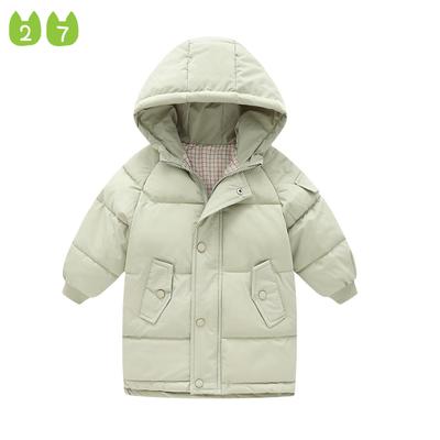 Chaqueta de plumón para niños de moda, abrigo acolchado de algodón grueso de longitud media para niños y niñas