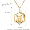 Disney Winnie the Pooh Pendant Silver with Yellow Gold Cubic Jewelry Special VPCDS20316 Necklace, Plating, Zirconia, Honey, Gift, Case,