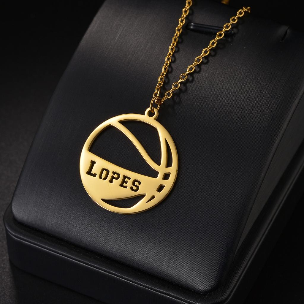 Collier Atoztide Personnalisé avec Nom pour Femmes Basket-ball avec Numéro Bijoux en Acier Inoxydable Chaîne Choker Cadeau d'Anniversaire Personnalisé
