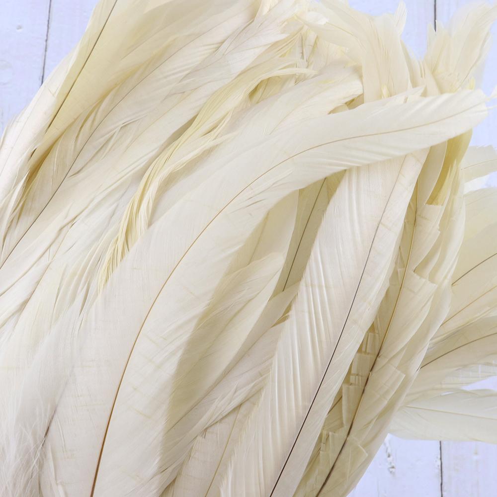 10-12inch High Quality Rooster Tail Feather Trim Fringe for Dresses Decoration 1 Meter Orange Cock Plume Ribbon Carnival Crafts