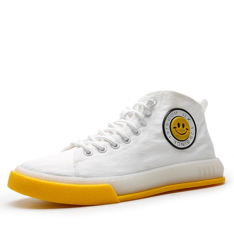 

2025 прямая поставка новая парусиновая обувь мужская трендовая обувь на платформе дышащая обувь смайлик повседневная обувь 44