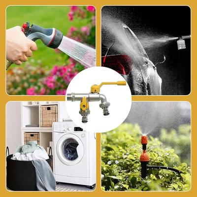 Garden Hose Brass Tap Faucet Adapter 1/2'' IBC Water Tank Connector 2-Way 1-Way Irrigation Joint Replacement Fitting Ball Valve