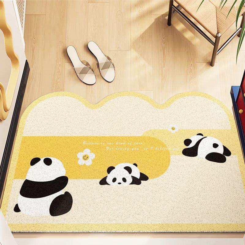Cartoon Silk Circle Floor Mat, Porch Scraping Mud And Soil Entry Door Floor Mat, Household Can Be Cut, Dirt-Resistant And Easy To Take Care Of,