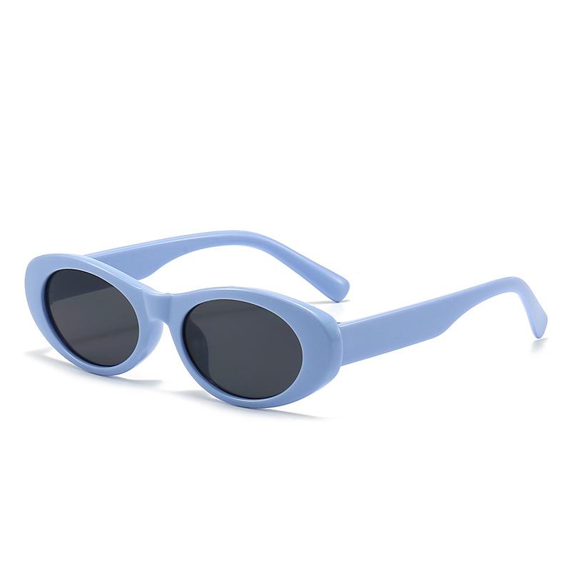 New fashion oval frame sunglasses women's trend street shot glasses European and American retro personality cat eye sunglasses women