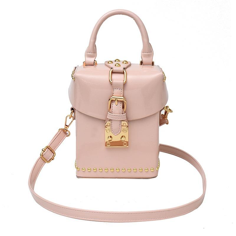 Portable Small Square Box Bag, Summer New Sweet Flip Lock Bag, Shoulder Messenger Women's Bag