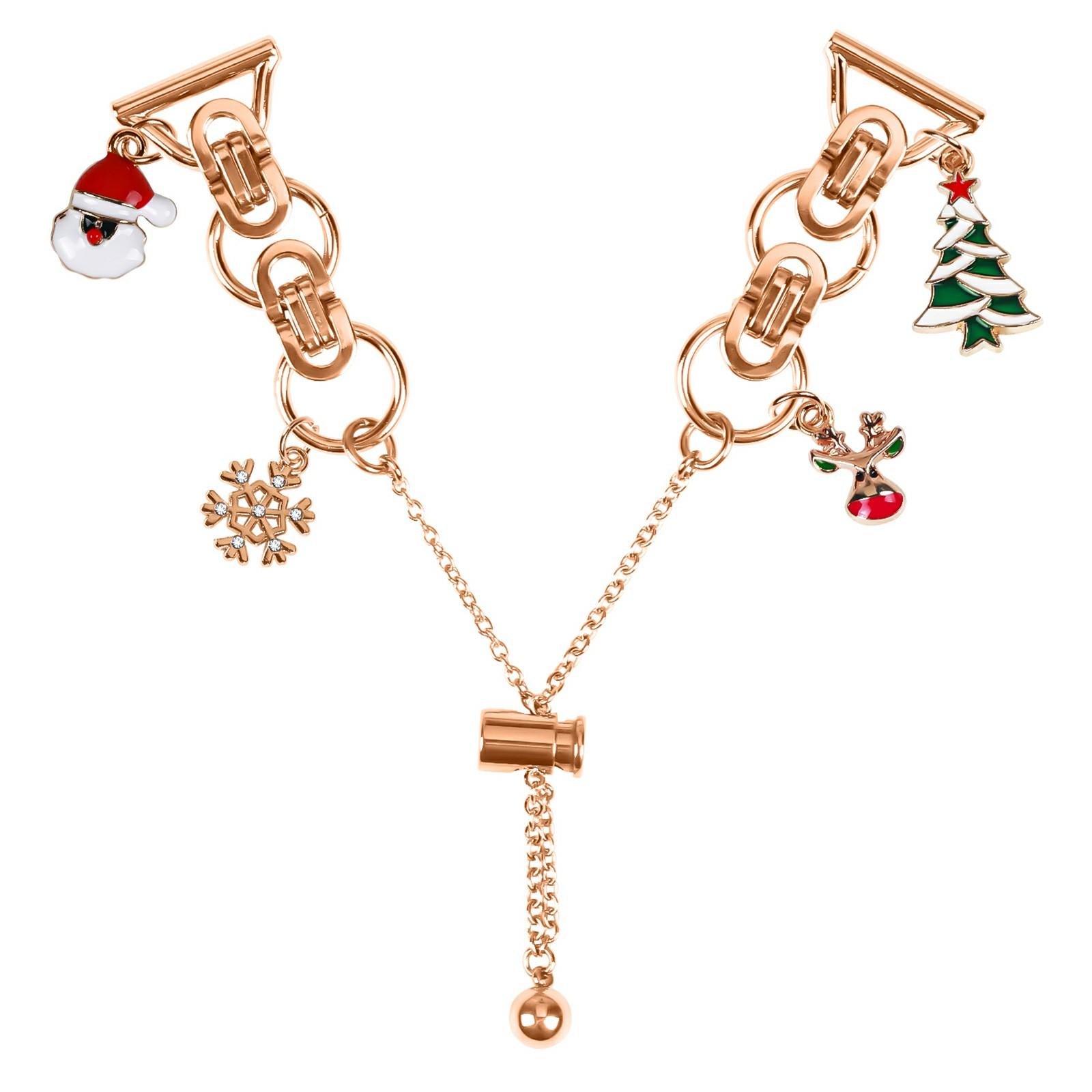 

For GarminMove 3/Vivomove 3 Electroplated Metal Alloy Band Single Loop Chain Bracelet Strap Rose Gold/Xmas