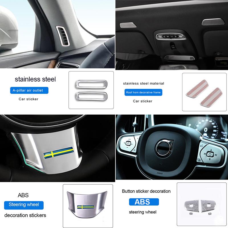 ABS/stainless steel for volvo v90 s90 Accessories 2017 2018 Car Decoration Sticker Interior Moulding