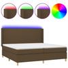 VidaXL Sommier à Lattes de Lit avec Matelas et LED, Lit Rembourré avec Tête de Lit, Lit Double, Lit Adulte de Chambre, 3138744