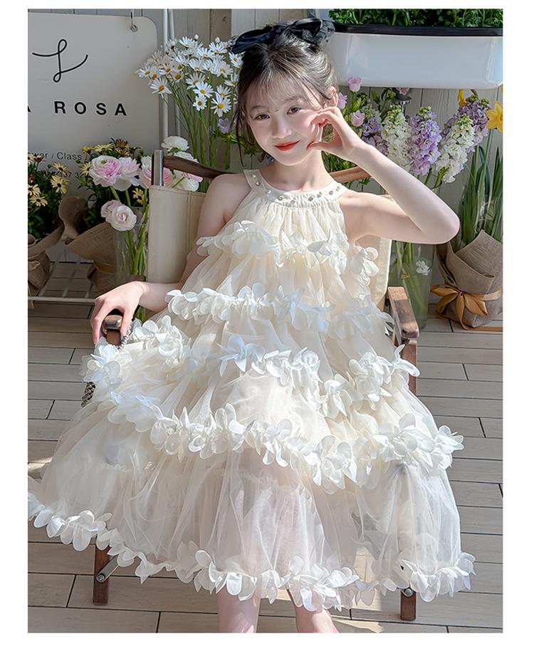 Girl Princess Dress 2026 Spring/Summer New Flower Birthday Dress Girl Fairy Yarn Dress Children's Cake Dress