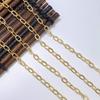 14K Gold-Plated Brass Wide Chain,Patterned Cable Chains For DIY Handmade Necklace Bracelet Accessories Jewelry Making Component