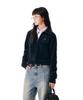 Iugamakaras Velor Collar Zip-Up Jacket (Navy)