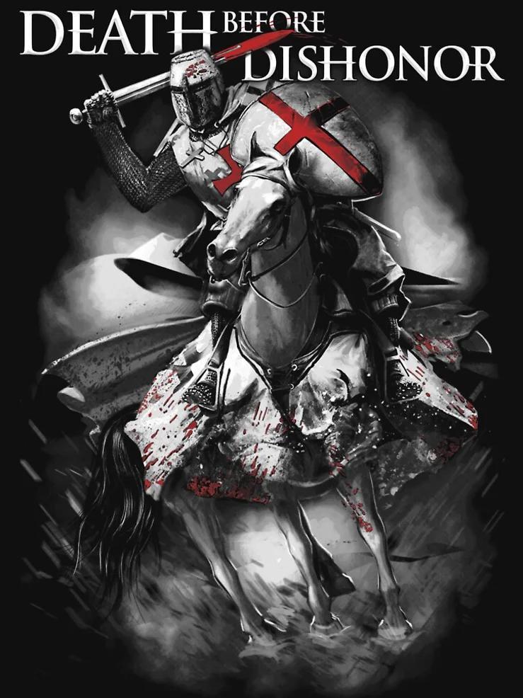 

Death Before Dishonor Cavalry Cross Crusader Knights Templar T Shirt New 100 Cotton Short Sleeve ONeck Casual Tshirts S