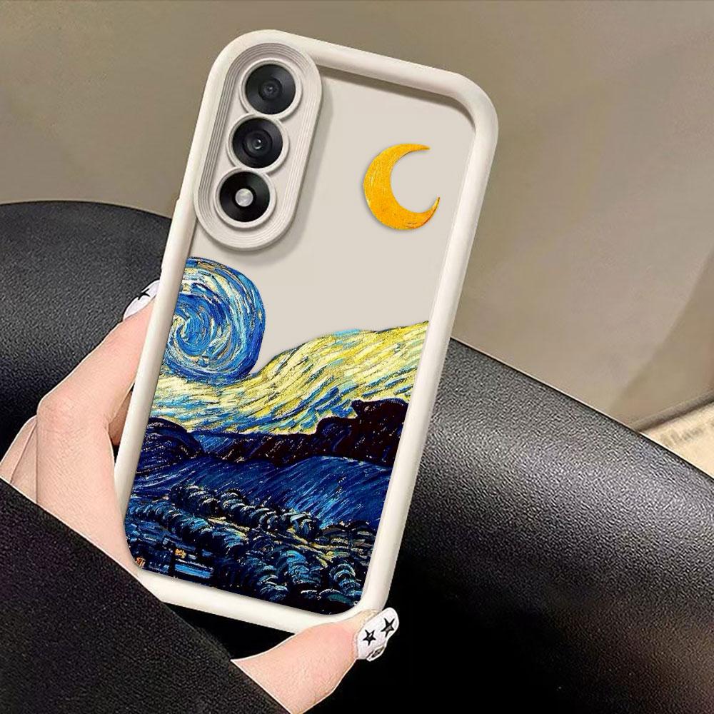 The S-Starry Night Art Cover Phone Case For HONOR 600 400 90 LITE 300 200 70 50 20 10I 9X 8X PRO DIY Case Shell Funda Capa Coque