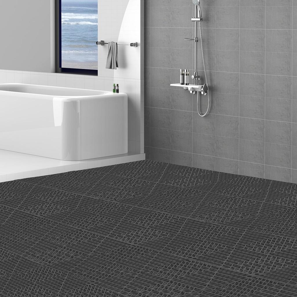 Modular Interlocking Cushion, 50 Pack 30 x 30 cm Splicing Drainage Mats, Soft PVC Interlocking Drainage Floor Tiles, Non-Slip Drainage Hole for