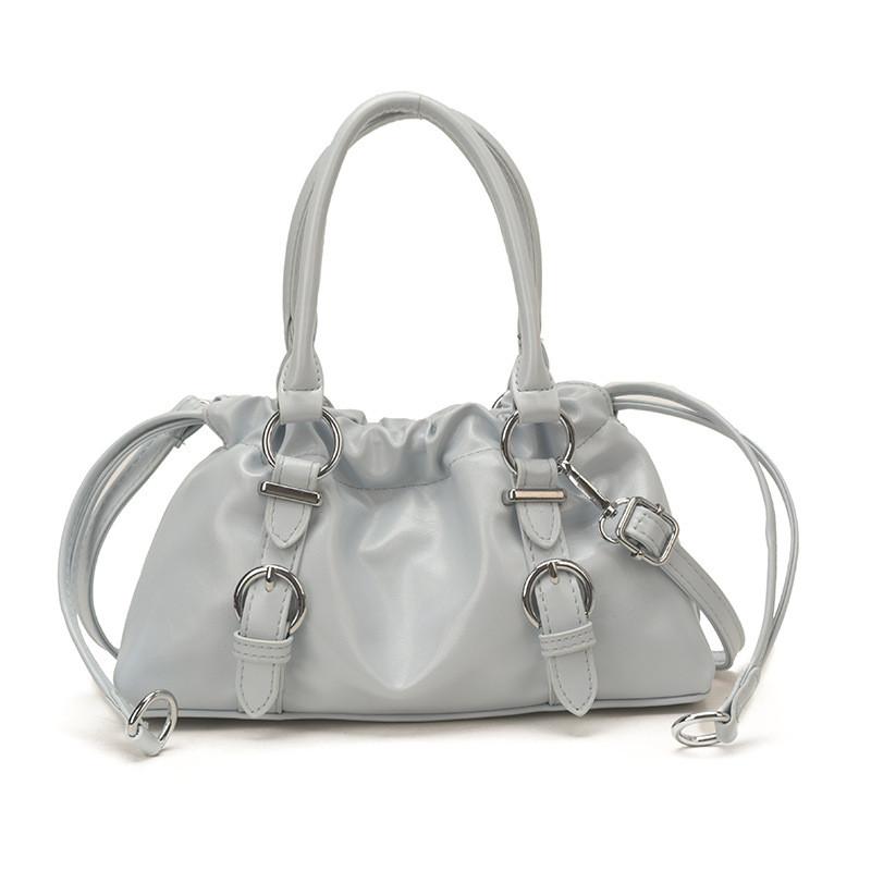 IELGY Soft Leather Pleated Portable Cloud Bag Shoulder Crossbody Female Bag