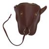 Men Waist Bag PU Leather Waist Belt Storage Bag for Outdoor Sports Travel Vintage Ox Head Brown