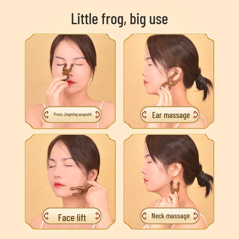 Golden Sandalwood Frog-Shaped Eye & Facial Meridian Massage Comb