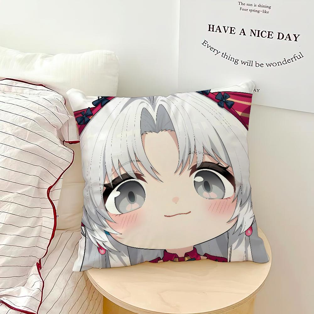 Spiel Wuthering Waves Chibi-Gesicht Mavuika Kissenbezug weicher Kissenbezug für Sofa Wohnzimmer Homeoffice Dekor Schutzhüllen