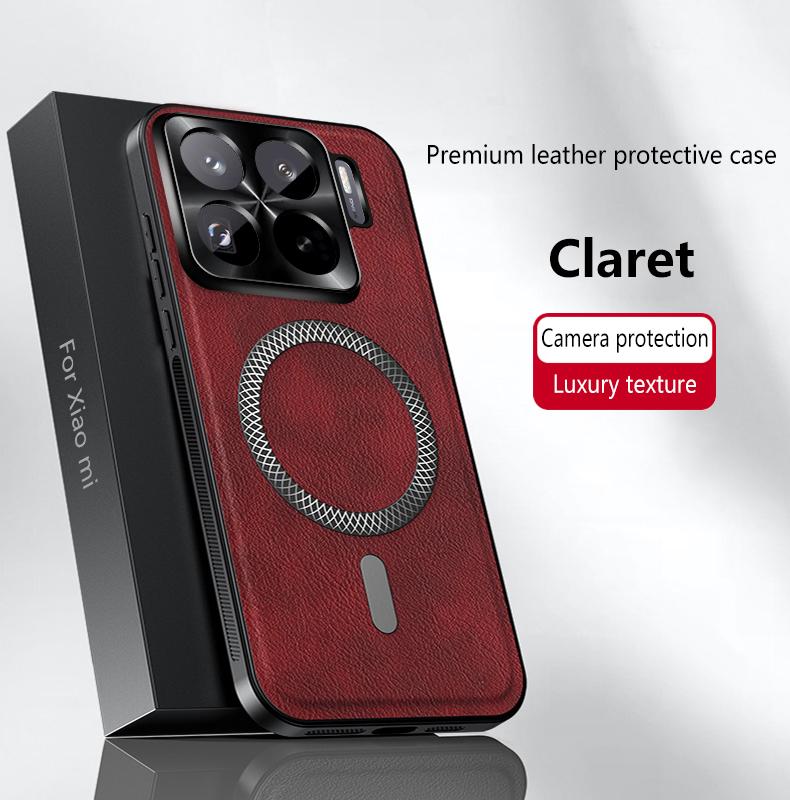 Retro Leather Magnetic Phone Cases For Xiaomi 15 Ultra 12 13 14 15s Pro 14T 14 Ultra Business Camera Protection Shockproof Cover