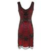 Women's sequined fringed dress dress beaded embroidered vintage evening dress stage performance clothing women's clothing