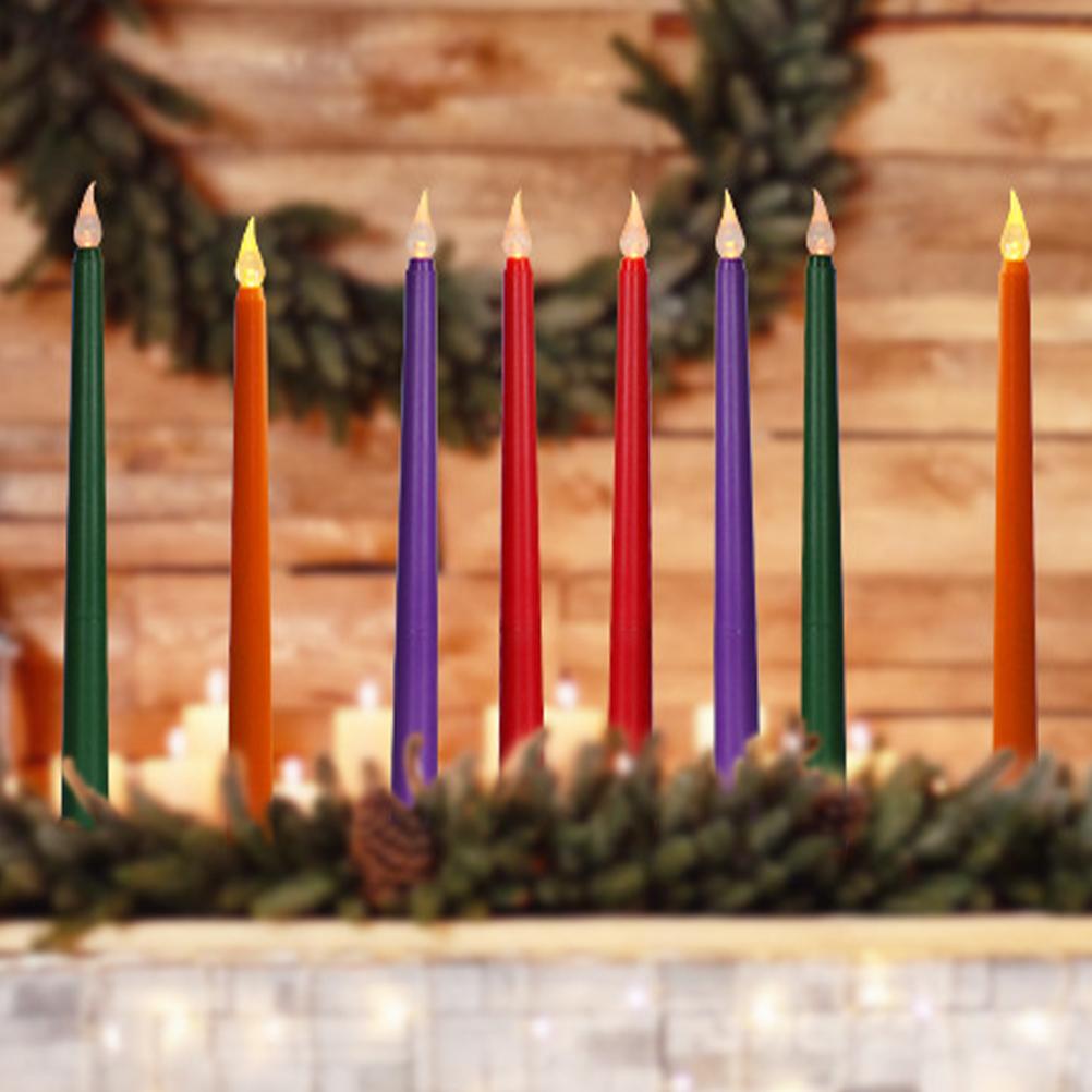 12 Stück Bunte Lichter Elektrische Kerzen Haushalt Flammlose Hochzeitstaper LED Kein Tropfendes Wachs