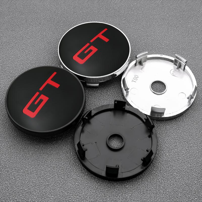 AABJB1 4Pcs 56mm 60mm Car Wheel Center Hub Caps Emblem Badge Covers Sticker For Kia GT Rio Sportage Picanto K5 Optima Ford Accessories