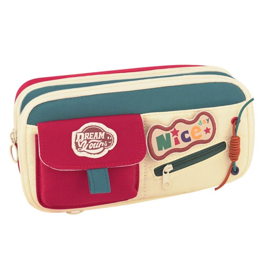 Oxford Cloth Pen Bag Multilayer Pen Box New Pencil Case  Gift