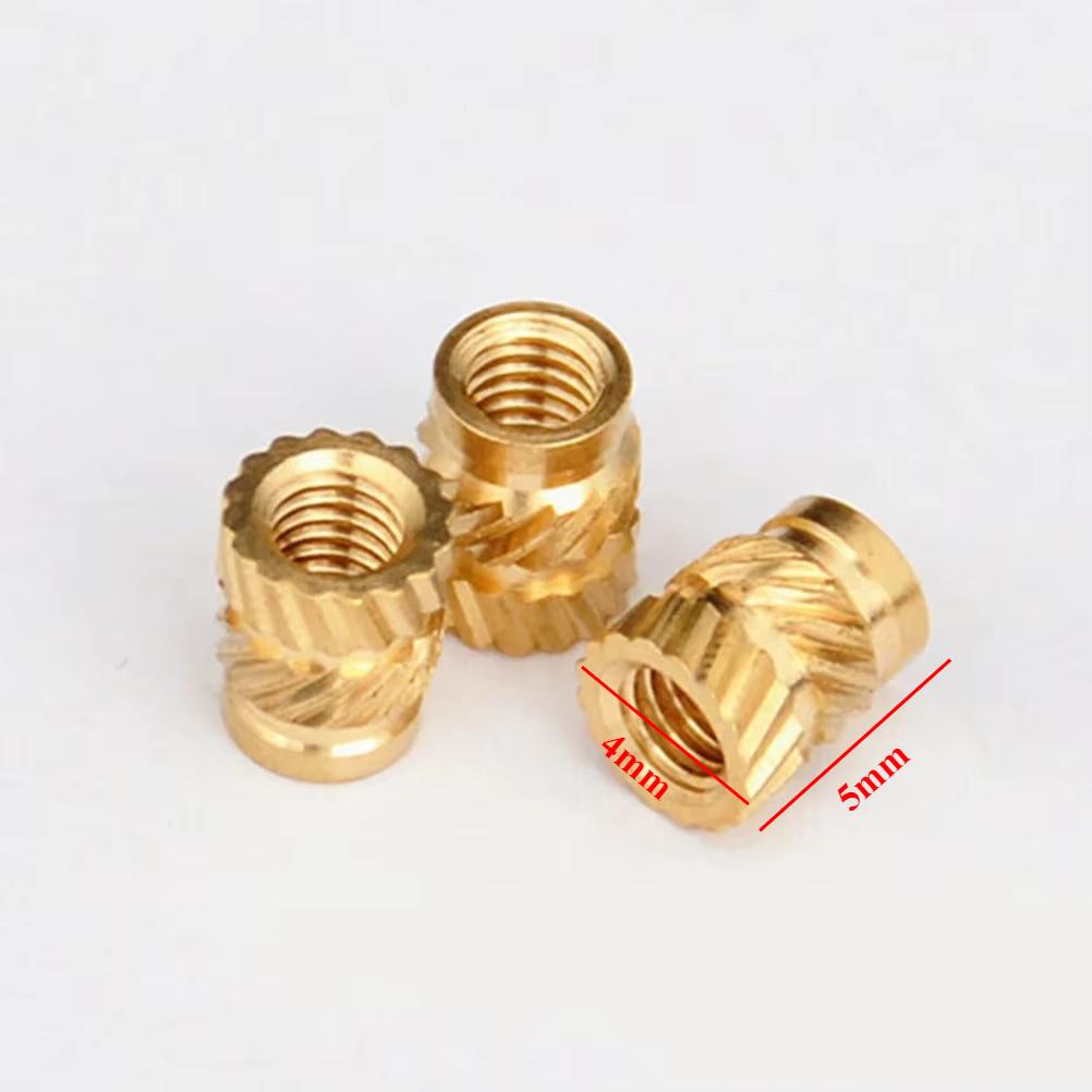 100pcs M3 Thread Knurled Brass Threaded Heat Set Heat Resistant Insert Embedment Nut for 3D Printer Voron 2.4 M3x5x4
