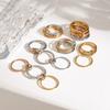 Anello Stacked Everly Multistrato Oro Placcato Chunky Zircone Intrecciato Anelli Collegati Multi Maglia Gioielli Statement Eternity Regalo