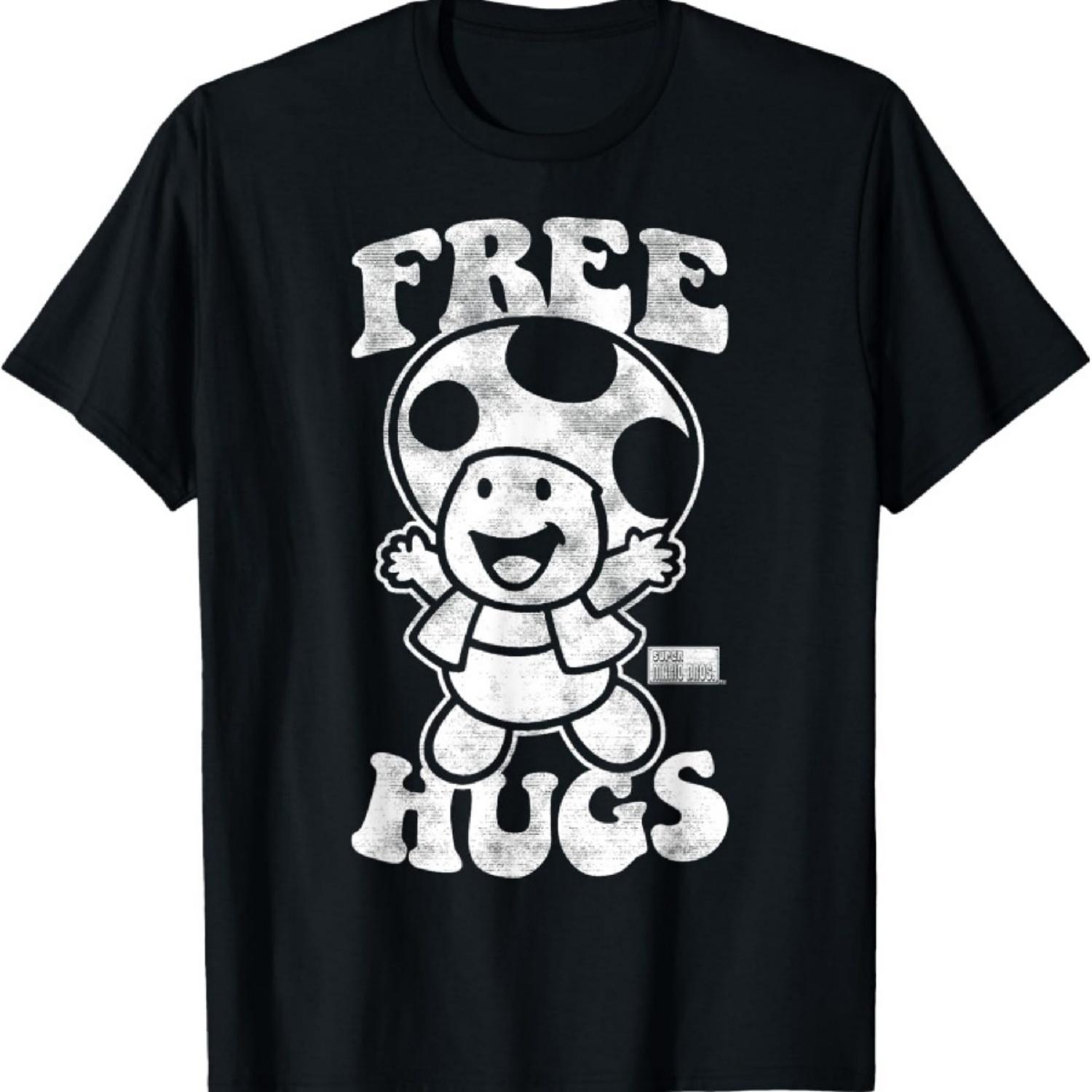 Nintendo Super Mario Toad Free Hugs Vintage Graphic T-Shirt T-Shirt XXXXXL разноцветный