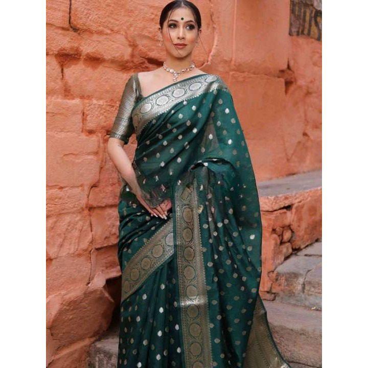 Elegant Ethnic Wear - Soft Lychee Silk Designer Saree