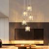 Lampe suspension - NETTLIFE - 5 flammes verre - Hauteur réglable 150 cm - G9 - Style scandinave moderne