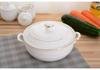 Embossed Ceramic Soup Pot with Lid, Bone China, 8-Inch Large Bowl for Home/Hotel Gift.