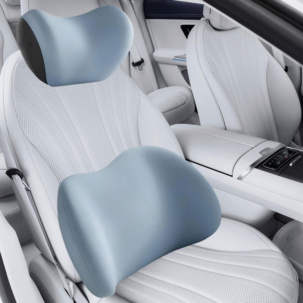 Car Pillow Cushion Kit Neck High Performance Universal Headrest Lumbar for
